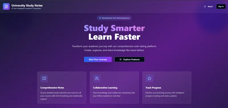 University Notes Platform preview